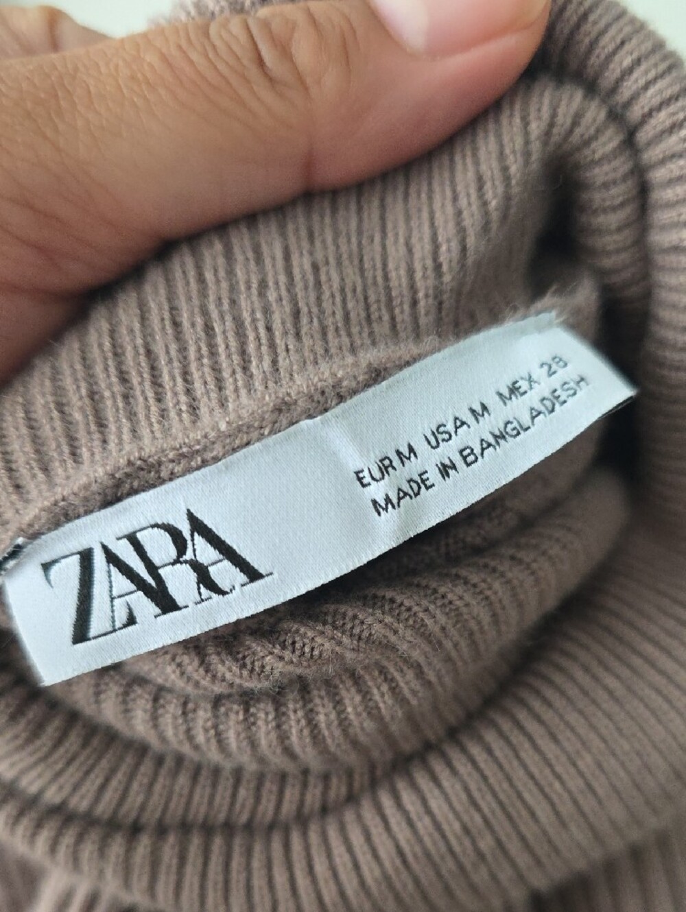 Zara Ribbed Turtleneck Crop Sweater - Mauve Pink - Picture 11 of 13